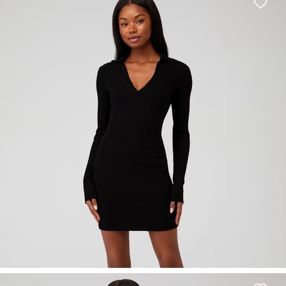 Cotton Citizen Black Ibiza Long Sleeve Polo Dress Medium NWT - Picture 2 of 8